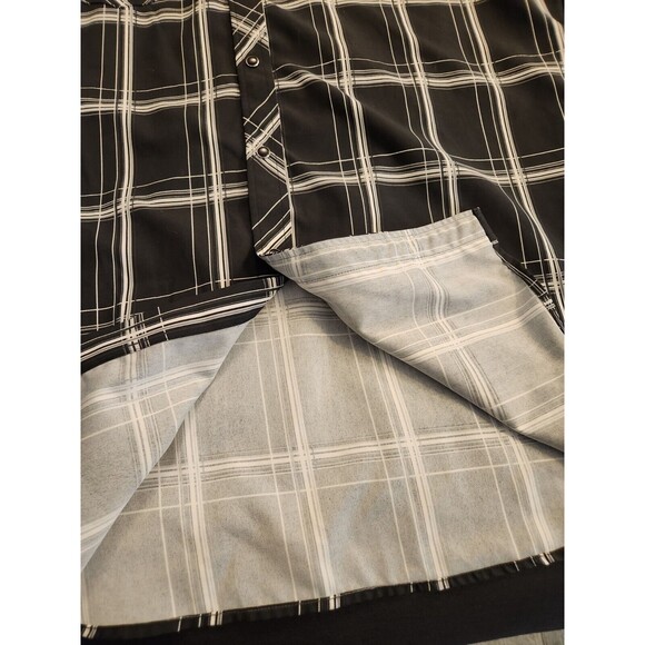 Vtg Flying Hoss‎ Ranch Wear Pearl Snap Shirt Western Guitar Skater Plaid XL XXL - Picture 10 of 16